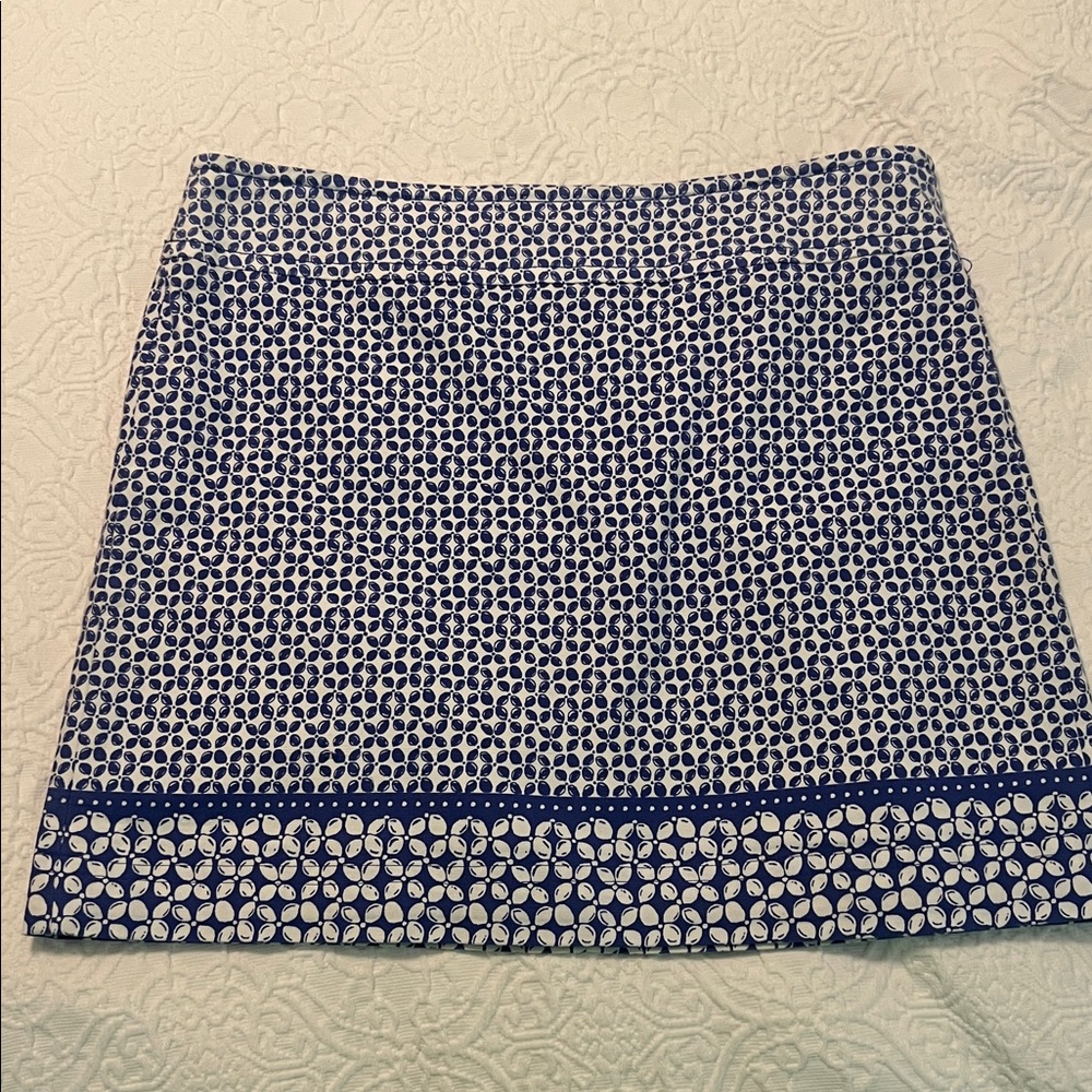 Talbots blue & white skirt
